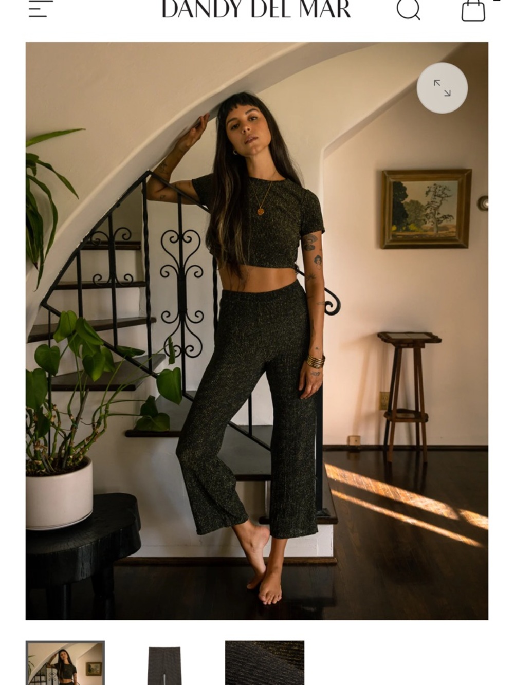 Dandy del Mar The Hydra Sheer Shimmer Pant - Onyx